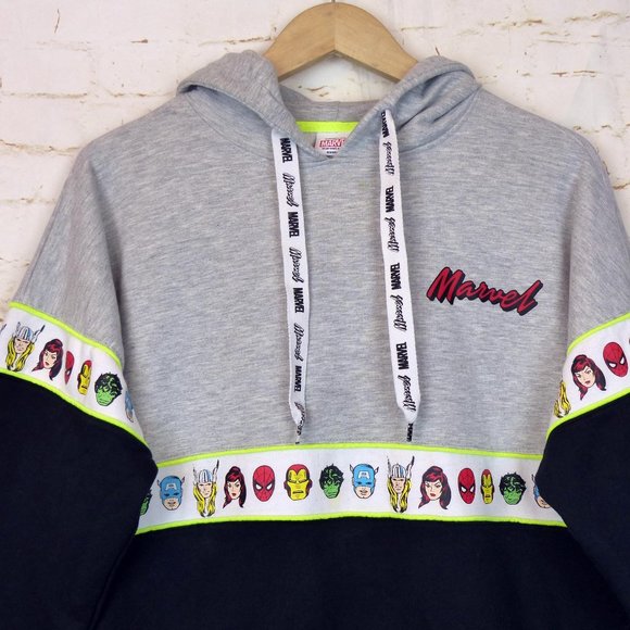 Mad Engine Marvel Comics Character Fleece Hoodie Sweater Youth Kid XL Gray Black - Picture 2 of 13